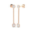 Diamond Rub Over Drop Chain Earrings 0.55ct G/SI 18k Rose Gold