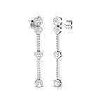 Diamond Rub Over Drop Earrings 0.75ct G/SI Quality 18k White Gold - All Diamond