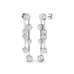 Diamond Rub Over Drop Earrings 2.45ct G/SI Quality 18k White Gold - All Diamond