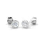 Diamond Rub Over Stud Earrings 0.30ct G/SI Quality in 18k White Gold