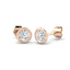 Diamond Rub Over Stud Earrings 0.50ct G/SI Quality in 18k Rose Gold - All Diamond