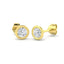 Diamond Rub Over Stud Earrings 0.50ct G/SI Quality in 18k Yellow Gold