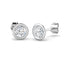 Diamond Rub Over Stud Earrings 0.75ct G/SI Quality in 18k White Gold - All Diamond