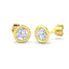 Diamond Rub Over Stud Earrings 0.75ct G/SI Quality in 18k Yellow Gold