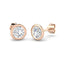 Diamond Rub Over Stud Earrings 1.00ct G/SI Quality in 18k Rose Gold - All Diamond