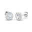 Diamond Rub Over Stud Earrings 1.00ct G/SI Quality in 18k White Gold