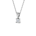 Diamond Solitaire Necklace 0.10ct G/SI in 18k White Gold - All Diamond
