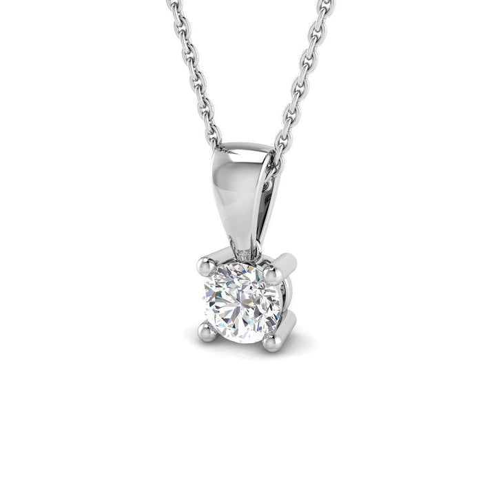 Diamond Solitaire Necklace 0.40ct G/SI in 18k White Gold