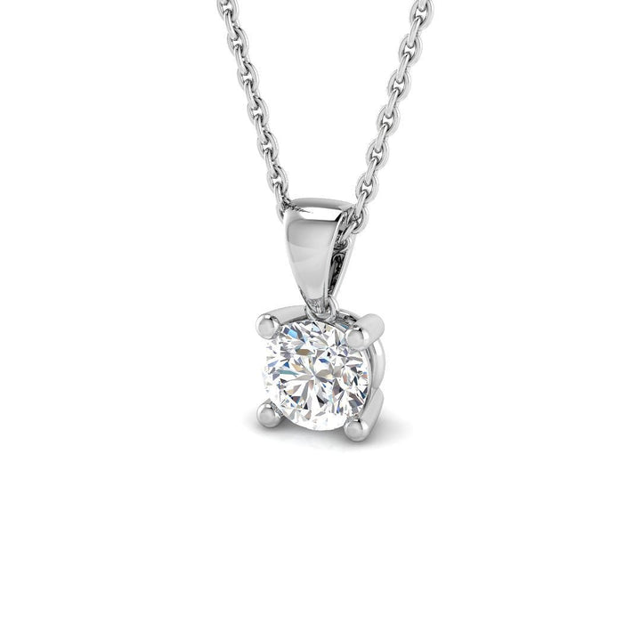 Diamond Solitaire Necklace 0.50ct G/SI in 18k White Gold