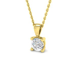 Diamond Solitaire Necklace 0.60ct G/SI in 18k Yellow Gold - All Diamond