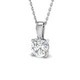 Diamond Solitaire Necklace 0.75ct G/SI in 18k White Gold - All Diamond