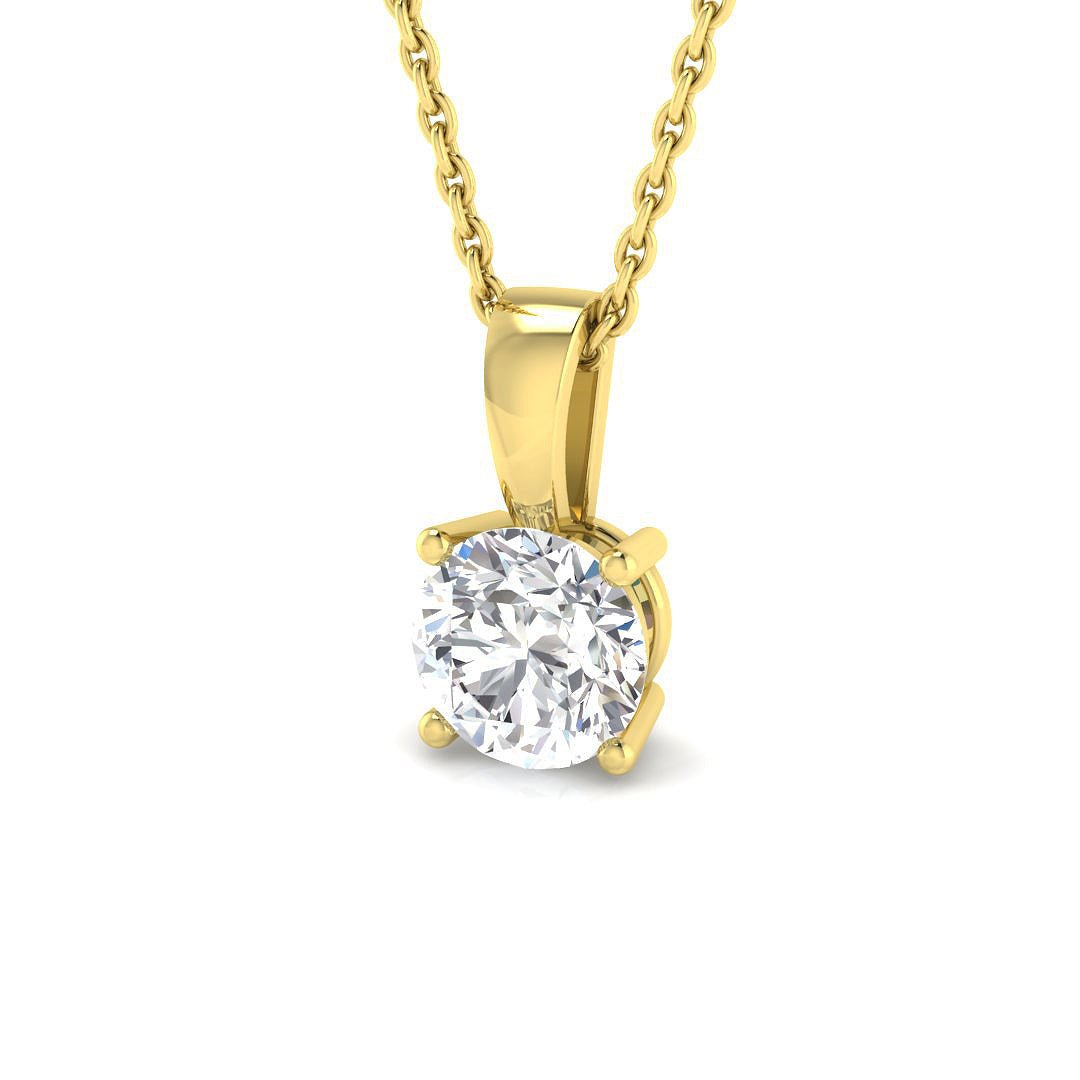 Diamond Solitaire Necklace 0.75ct G/SI in 18k Yellow Gold - All Diamond