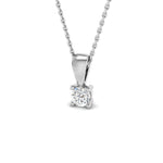 Diamond Solitaire Necklace Pendant 0.20ct G/SI In 9k White Gold - All Diamond