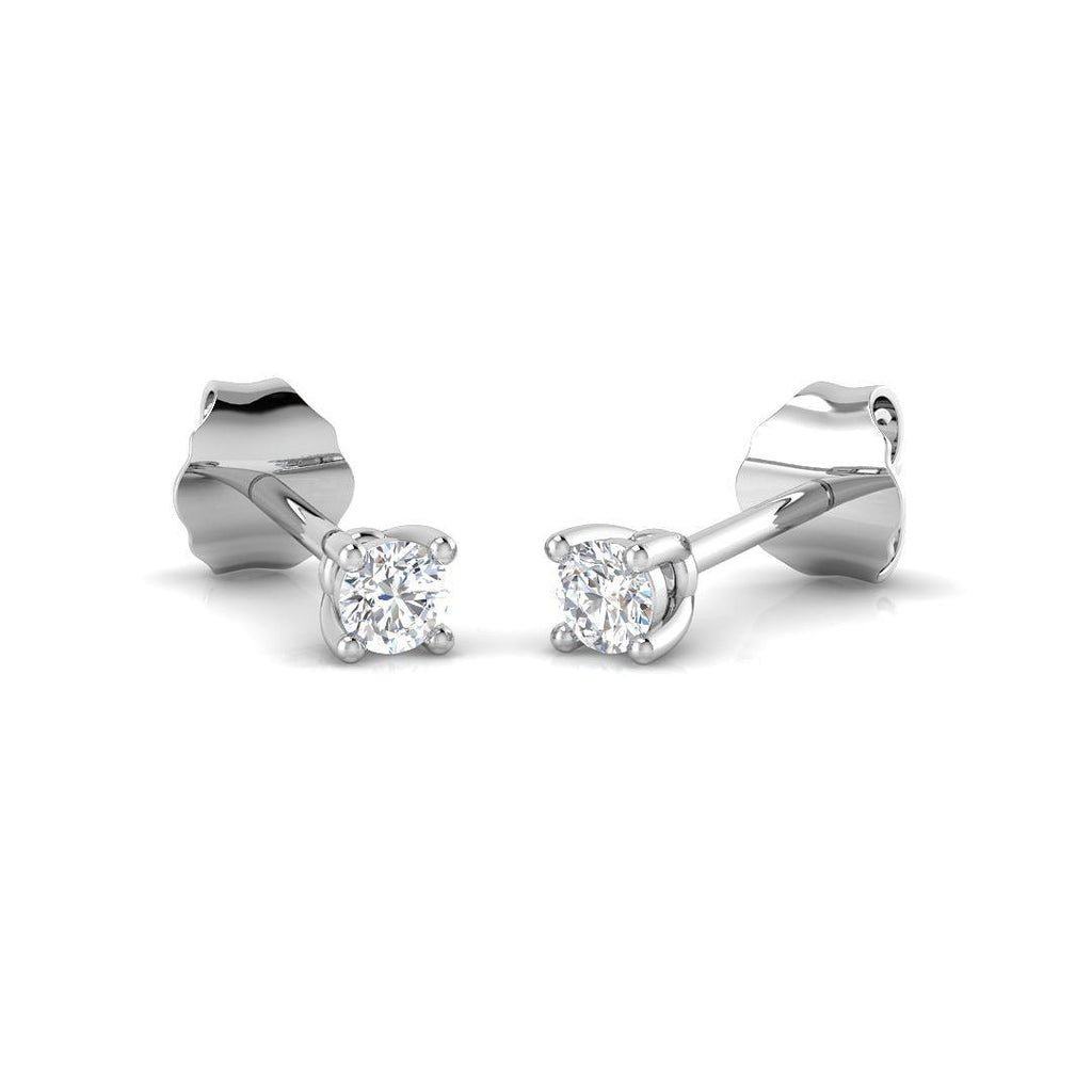 Diamond Stud Earrings 0.10ct G/SI Quality in 18k White Gold - All Diamond