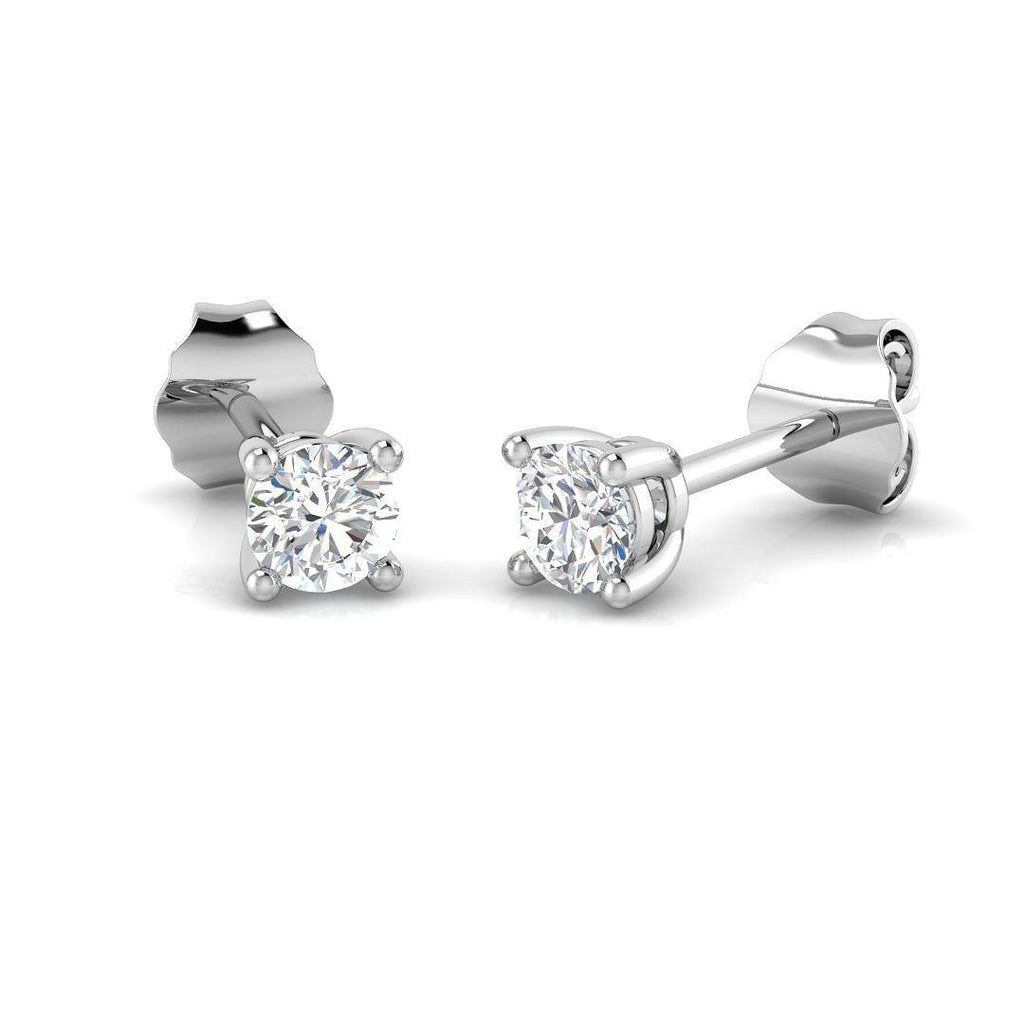 Diamond Stud Earrings 0.30ct Premium Quality in 18k White Gold - All Diamond