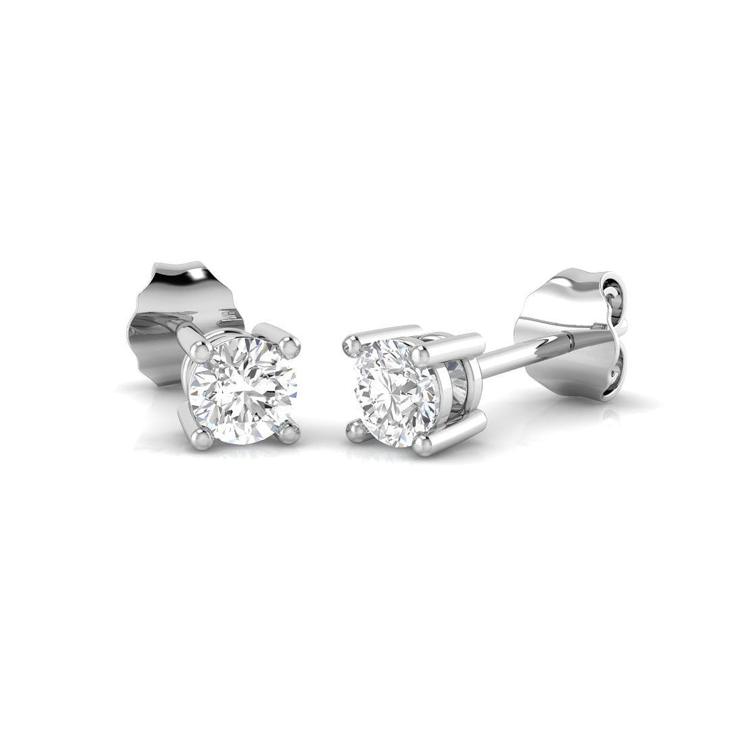 Diamond Stud Earrings 0.40ct Premium Quality in 18k White Gold - All Diamond
