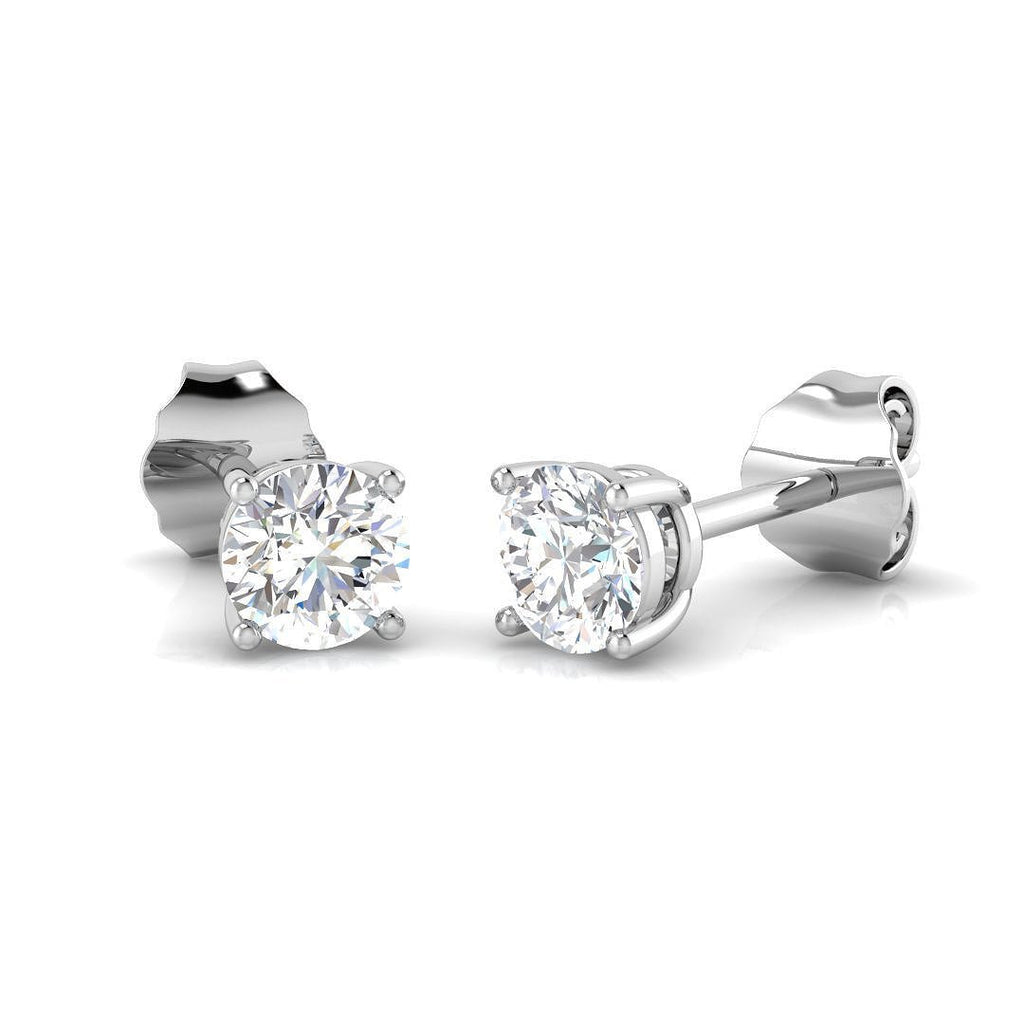 Diamond Stud Earrings 0.50ct Premium Quality in 18k White Gold - All Diamond