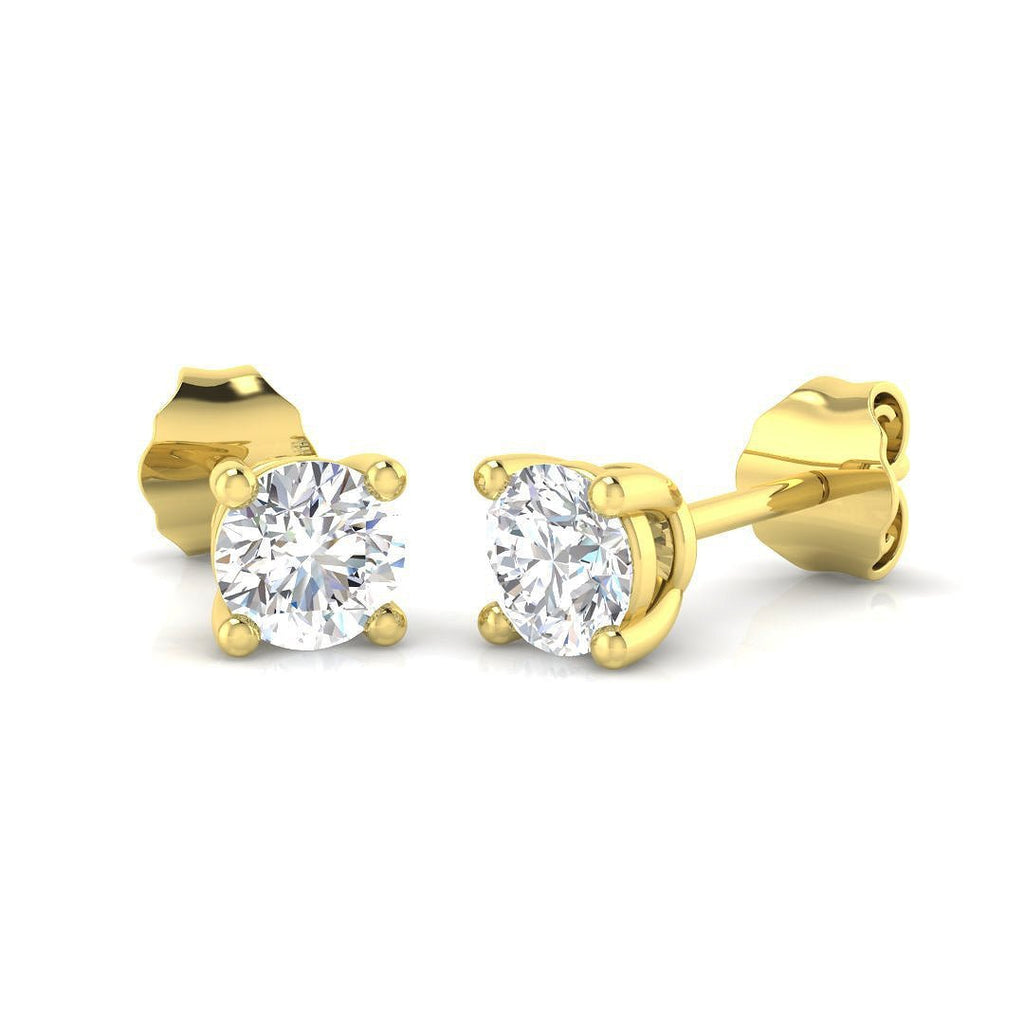 Diamond Stud Earrings 0.75ct Premium Quality in 18K Yellow Gold - All Diamond