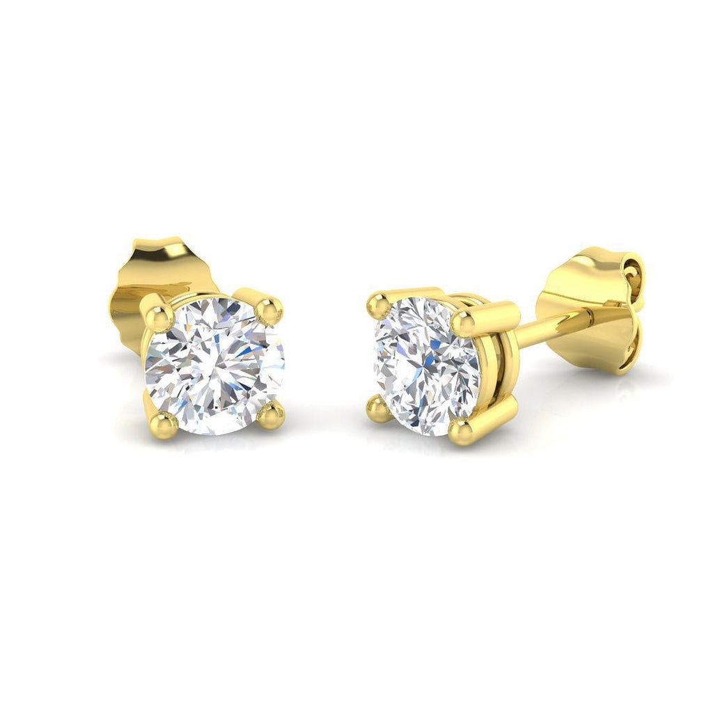 Diamond Stud Earrings 1.00ct G/SI Quality in 18k Yellow Gold - All Diamond