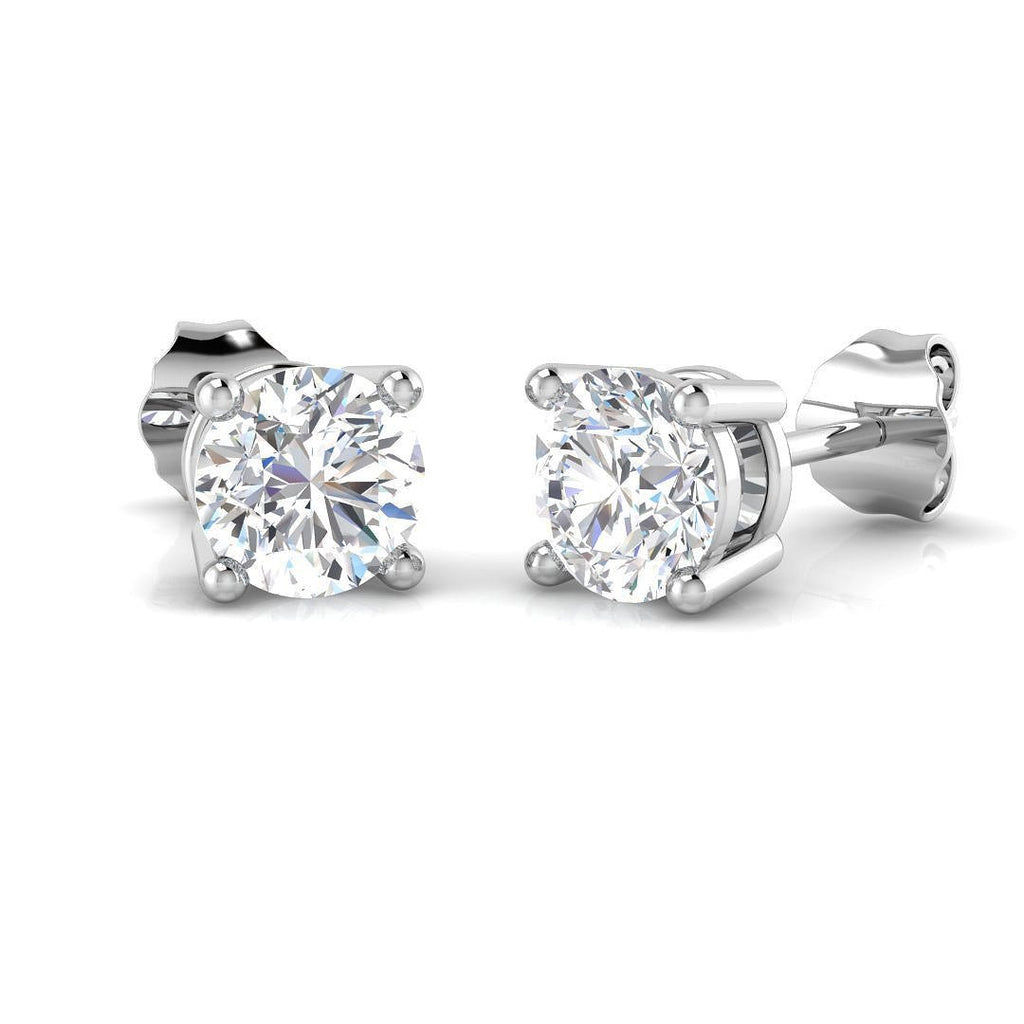 Diamond Stud Earrings 2.00ct Premium Quality in 18k White Gold - All Diamond