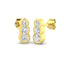 Diamond Trilogy Rub Over Drop Earrings 0.60ct G/SI 18k Yellow Gold