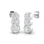 Diamond Trilogy Rub Over Drop Earrings 1.50ct G/SI 18k White Gold - All Diamond