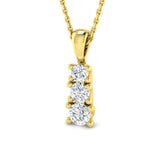 Drop Diamond Trilogy Pendant Necklace 0.55ct G/SI 9k Yellow Gold - All Diamond