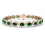 Emerald & Diamond Halo Bracelet 12.00ct in 18k Rose Gold