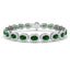Emerald & Diamond Halo Bracelet 12.00ct in 18k White Gold - All Diamond