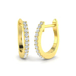 Fancy Diamond Hoop Earrings 0.15ct G/SI Quality in 18k Yellow Gold - All Diamond