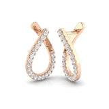 Fancy Diamond Hoop Earrings 0.50ct G/SI Quality in 18k Rose Gold - All Diamond