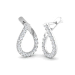 Fancy Diamond Hoop Earrings 1.00ct G/SI Quality in 18k White Gold - All Diamond