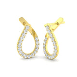 Fancy Diamond Hoop Earrings 1.00ct G/SI Quality in 18k Yellow Gold - All Diamond