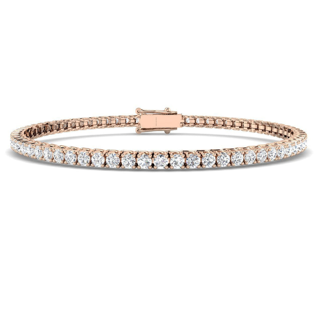 Fancy Set Diamond Tennis Bracelet 3.00ct G/SI in 18k Rose Gold - All Diamond