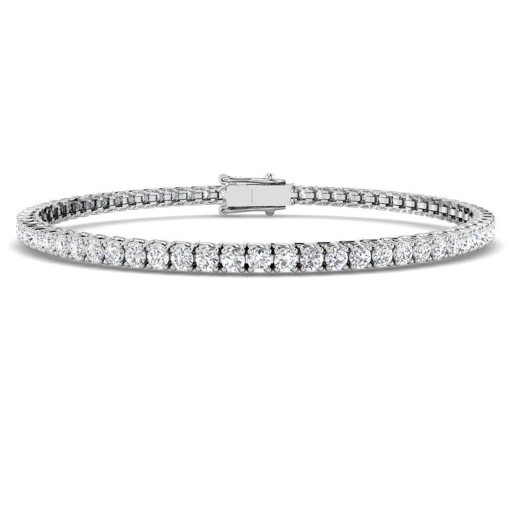 Fancy Set Diamond Tennis Bracelet 3.00ct G/SI in 9k White Gold - All Diamond