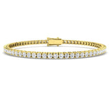 Fancy Set Diamond Tennis Bracelet 4.00ct G/SI in 9k Yellow Gold - All Diamond