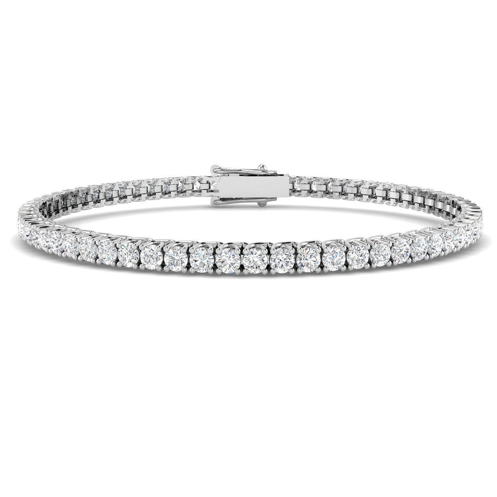 Fancy Set Diamond Tennis Bracelet 5.00ct G/SI in 18k White Gold - All Diamond