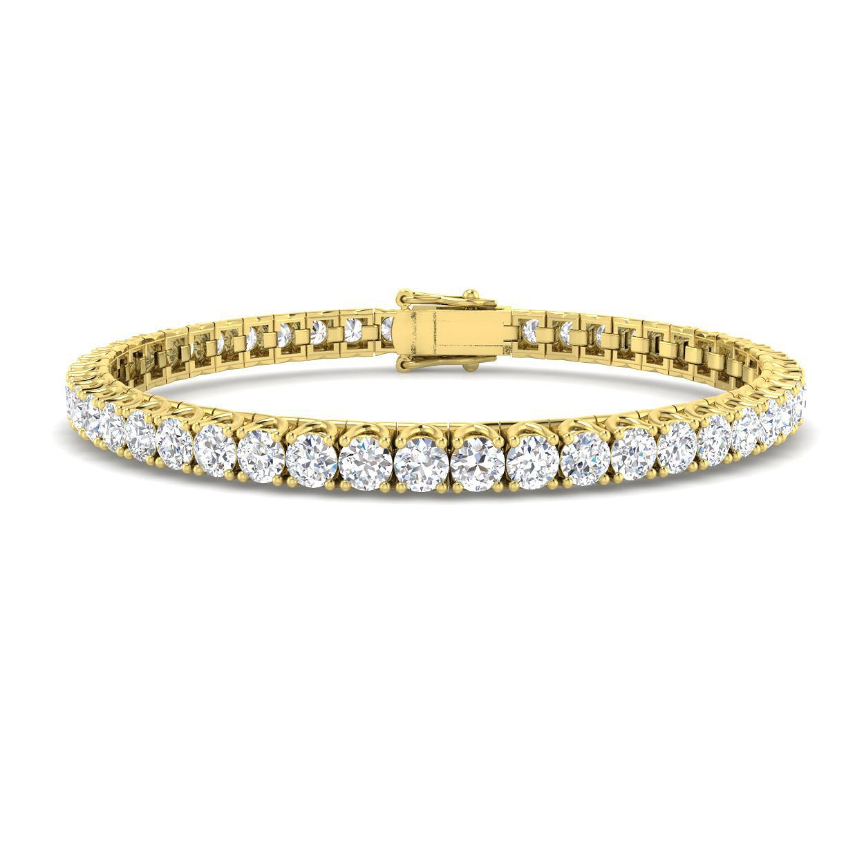Fancy Set Diamond Tennis Bracelet 6.00ct G/SI in 18k Yellow Gold - All Diamond