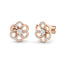 Flower Diamond Earrings 0.20ct G/SI Quality 18k Rose Gold 10.2mm - All Diamond