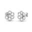 Flower Diamond Earrings 0.20ct G/SI Quality 18k White Gold 10.2mm