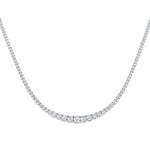Graduated Diamond Tennis Necklace 27.25ct G/SI Quality 18k White Gold - All Diamond