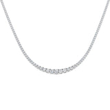 Graduated Diamond Tennis Necklace 7.50ct G/SI Quality 18k White Gold - All Diamond