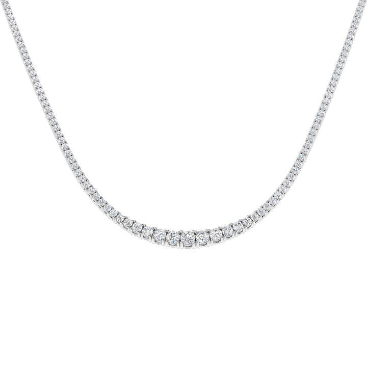 Graduated Diamond Tennis Necklace 7.50ct G/SI Quality 18k White Gold