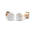 Halo Diamond Earrings 0.30ct Set in 18k Rose Gold 3.0mm - All Diamond