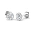 Halo Diamond Earrings 0.30ct Set in 18k White Gold 3.0mm - All Diamond
