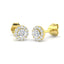 Halo Diamond Earrings 0.30ct Set in 18k Yellow Gold 3.0mm