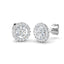 Halo Diamond Earrings 1.25ct Set in 18k White Gold 5.0mm