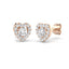 Heart Halo Diamond Earrings 0.60ct G/SI Quality in 18k Rose Gold