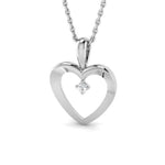 Heart Pendant 0.02ct Diamond 9K White Gold - All Diamond