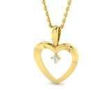 Heart Pendant 0.02ct Diamond 9k Yellow Gold - All Diamond